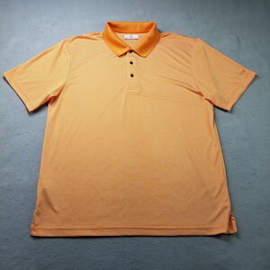 Grand Slam Polo Shirt Mens Size XL Orange Striped Performance Golf Polyester